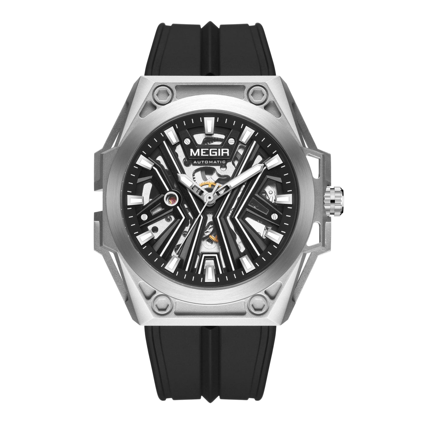 Skeleton Face Mechanical Watch - Stainless Steel Waterproof