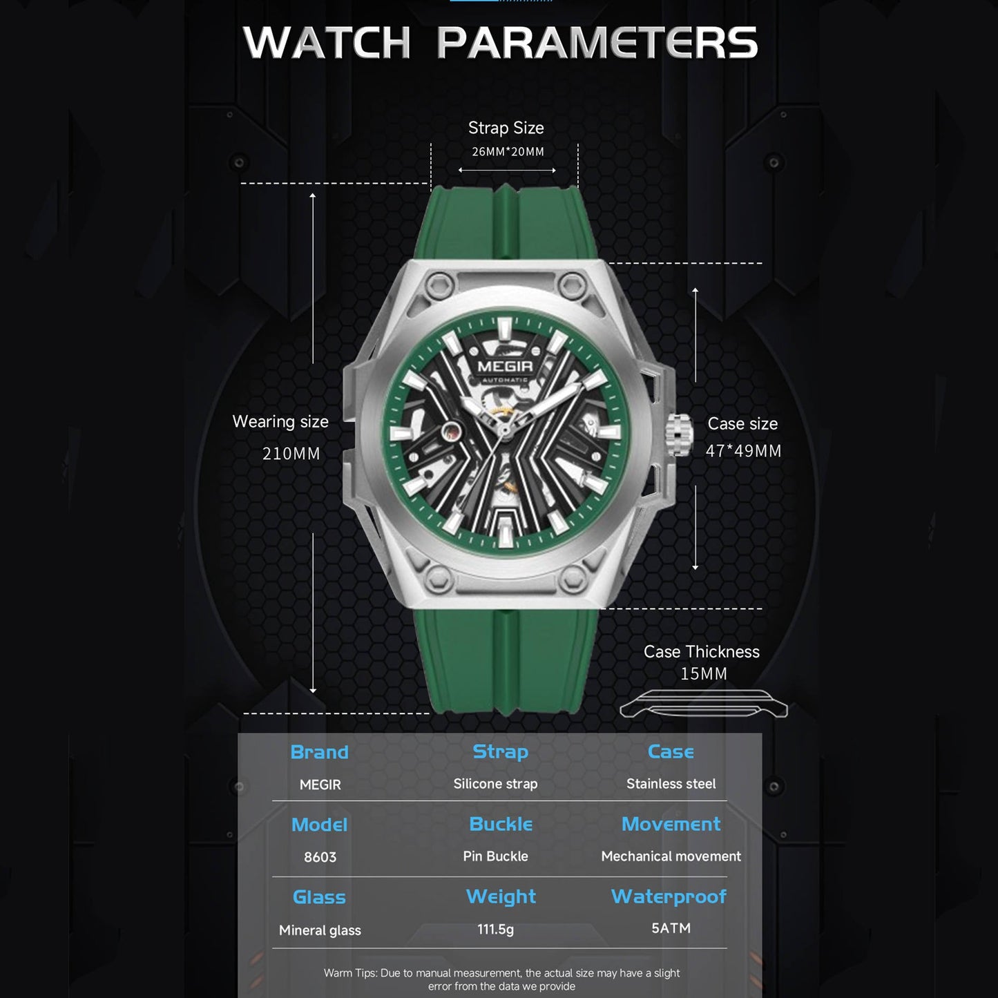 Skeleton Face Mechanical Watch - Stainless Steel Waterproof